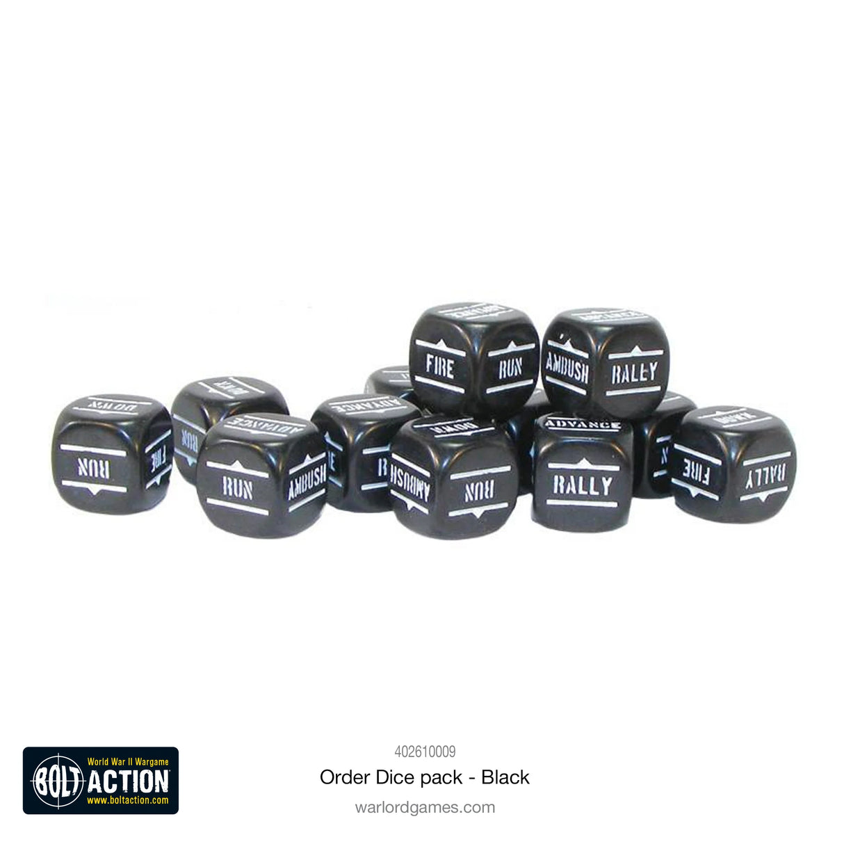 Bolt Action - Order Dice: Black