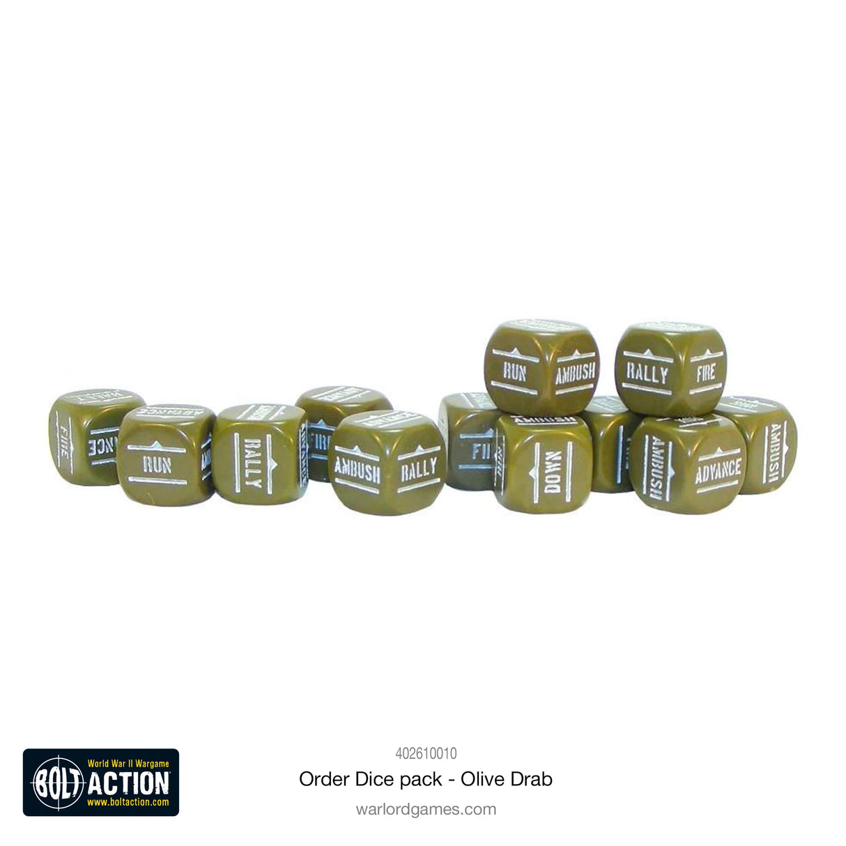 Bolt Action - Order Dice: Olive Drab