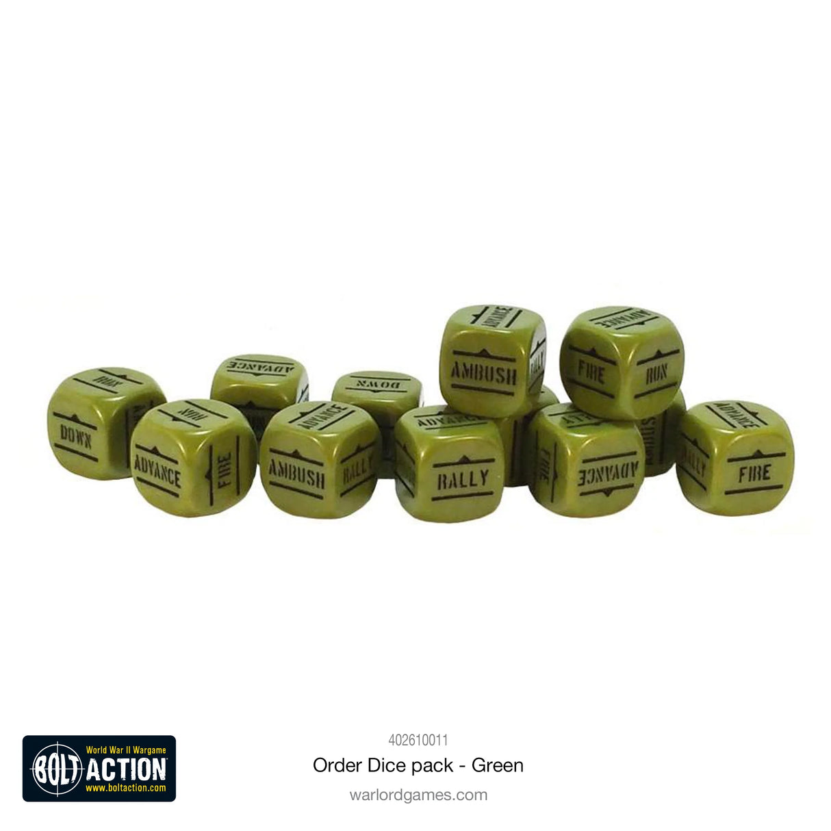 Bolt Action - Order Dice: Green