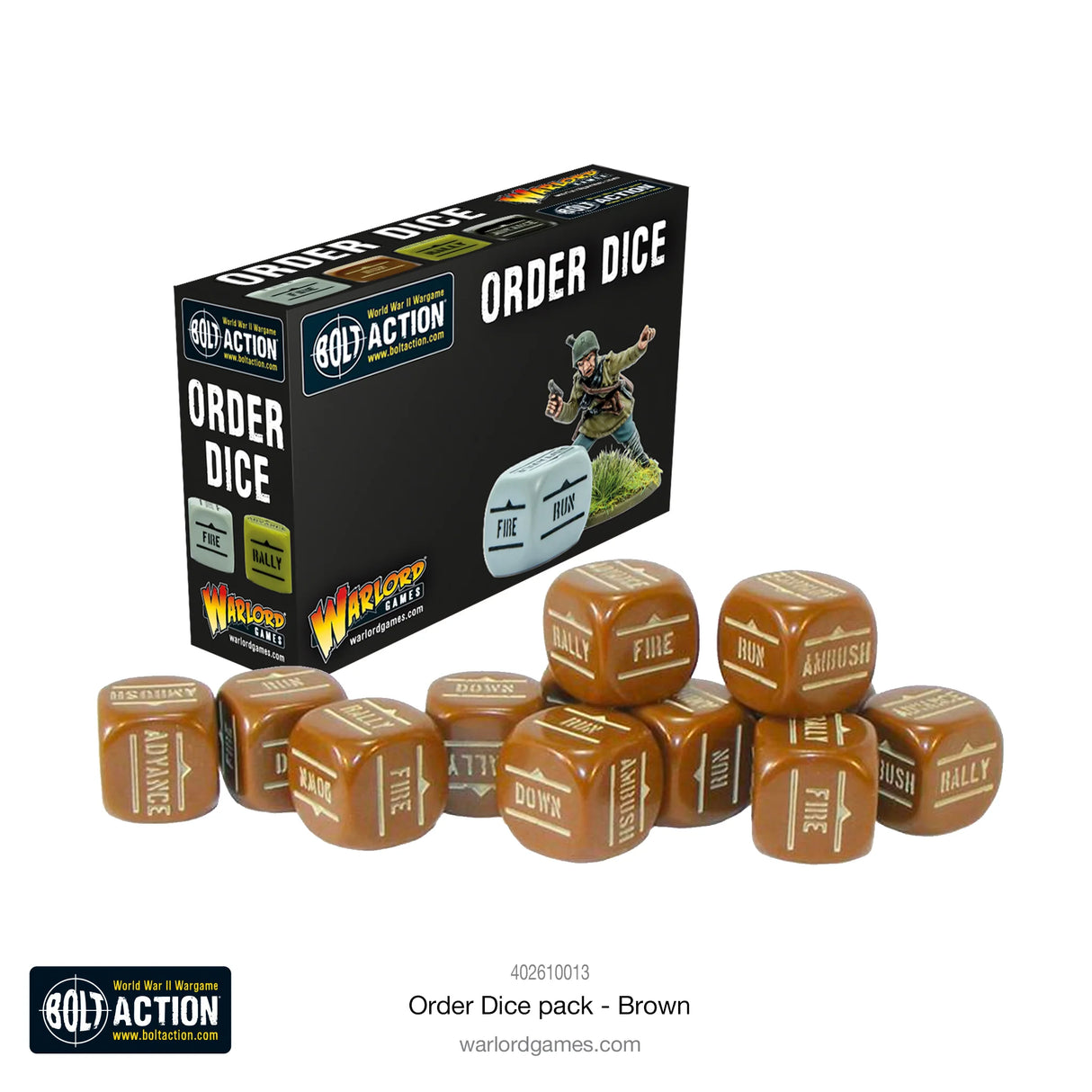Bolt Action - Order Dice: Brown