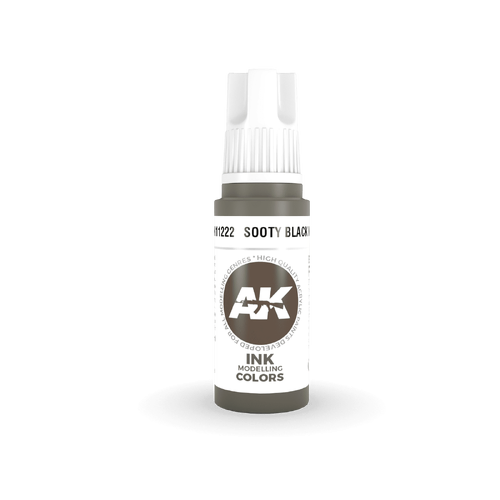 AK Interactive - 3 Gen Acrylics - Sooty Black INK 17ml