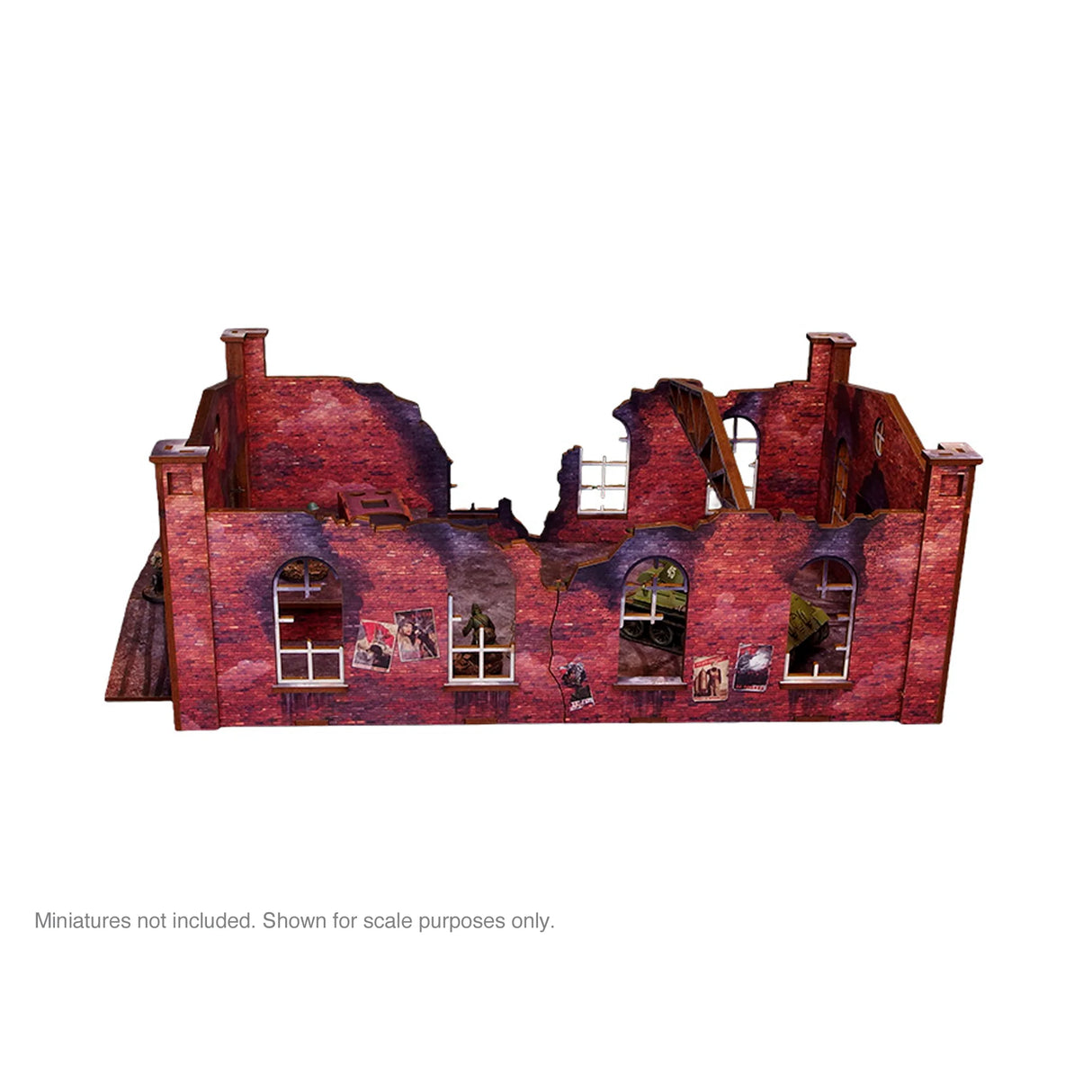 Micro Art Studio - Pre-Painted WW2 Ostfront Stalingrad Factory Back (With Ramp)