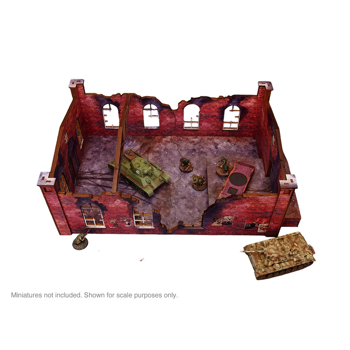 Micro Art Studio - Pre-Painted WW2 Ostfront Stalingrad Factory Back (With Ramp)