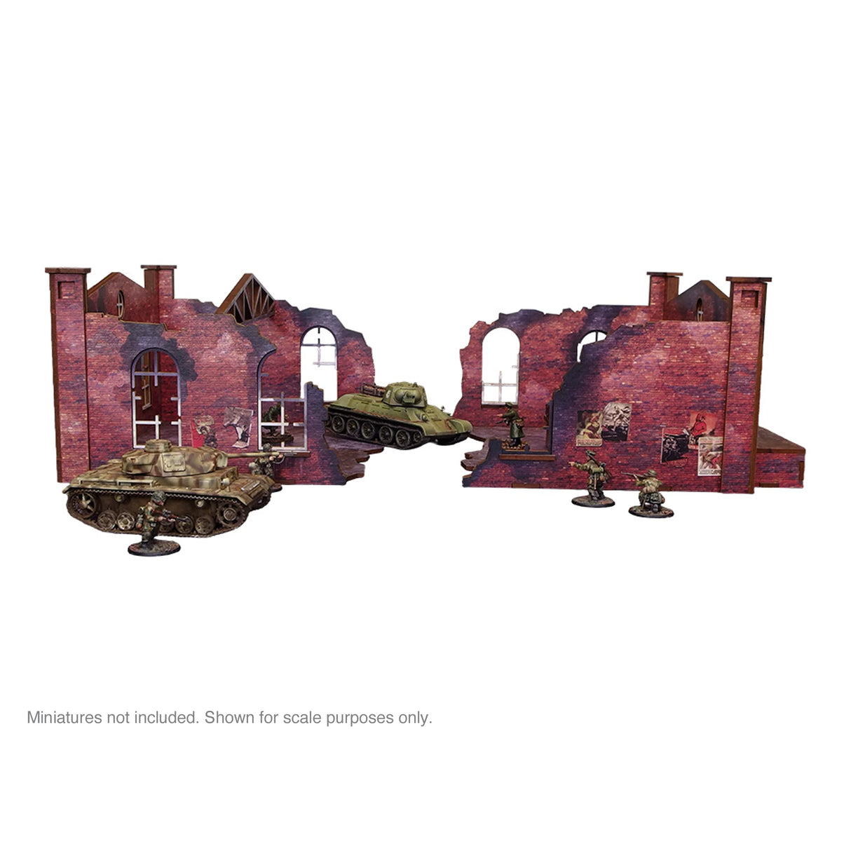 Micro Art Studio - Pre-Painted WW2 Ostfront Stalingrad Factory Back (With Ramp)