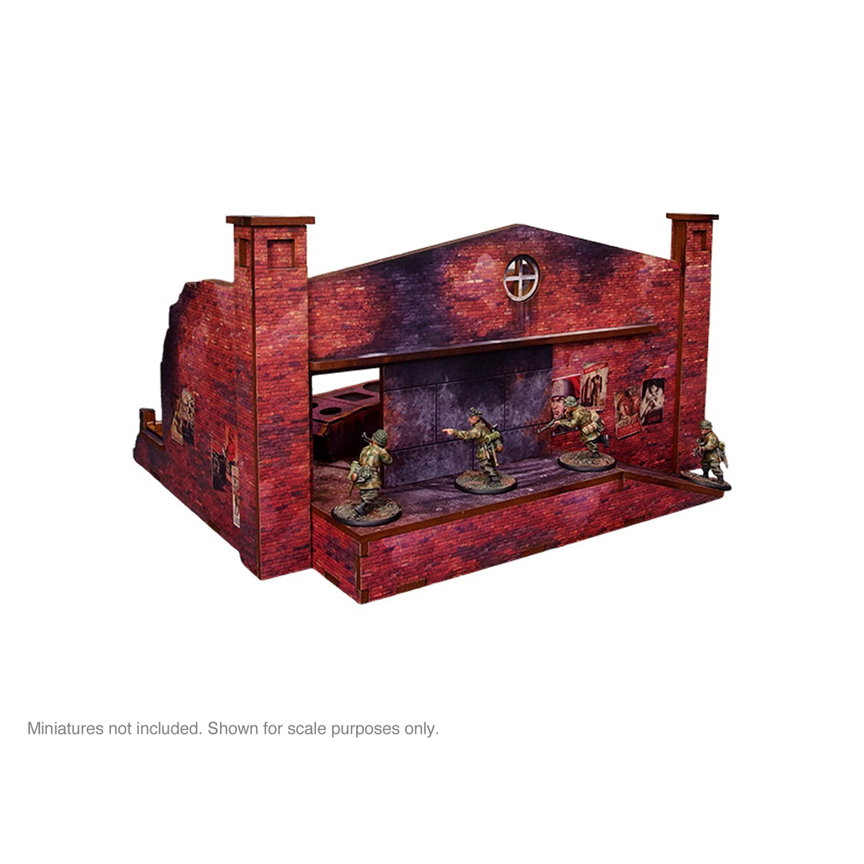 Micro Art Studio - Pre-Painted WW2 Ostfront Stalingrad Factory Back (With Ramp)