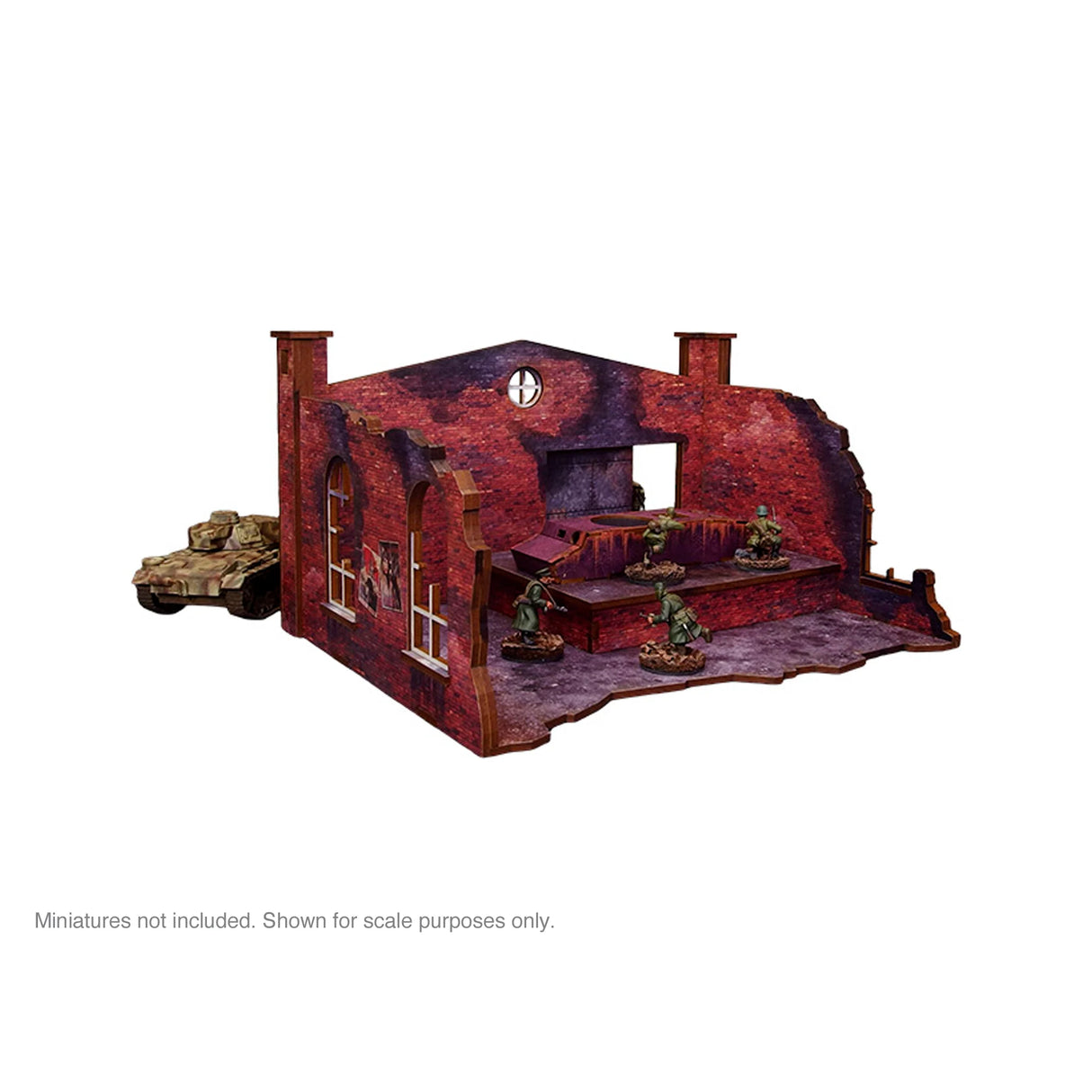 Micro Art Studio - Pre-Painted WW2 Ostfront Stalingrad Factory Back (With Ramp)