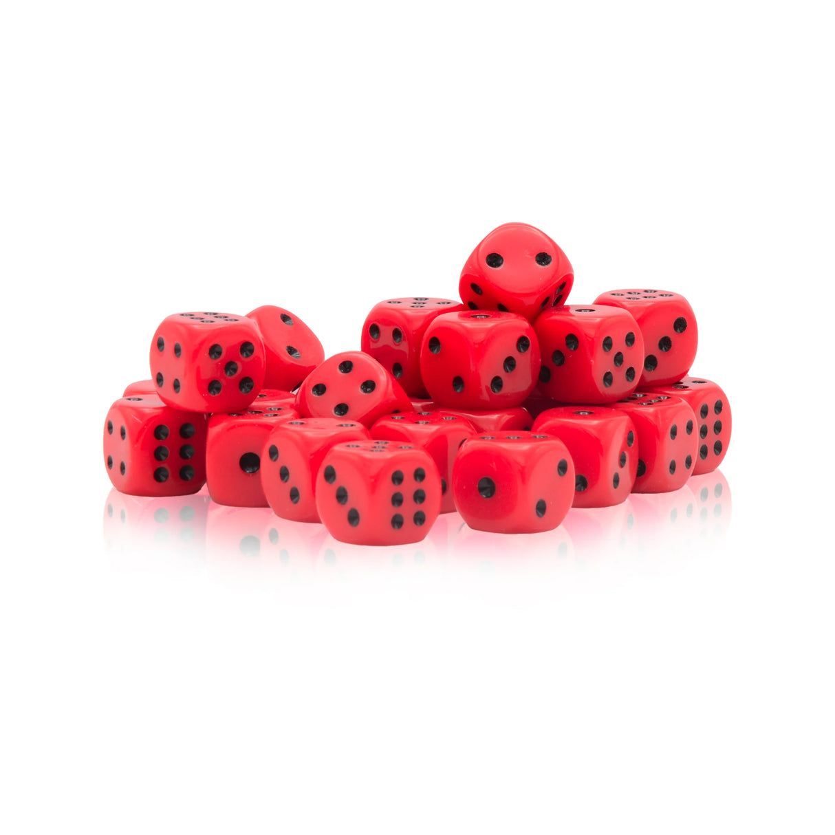 Warlord Games - D6 Dice: 30 Red with Black Spots D6 (10mm)