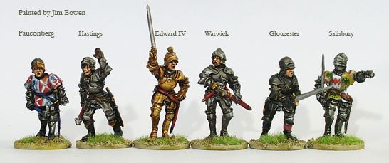 Perry Miniatures - War of the Roses Yorkist Command and Warwick on foot (Edward IV, Warwick, Fauconberg, Hastings, Gloucester and Salisbury)