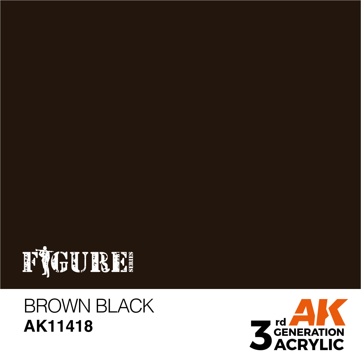 AK Interactive - 3 Gen Figures Acrylics - Brown Black 17ml