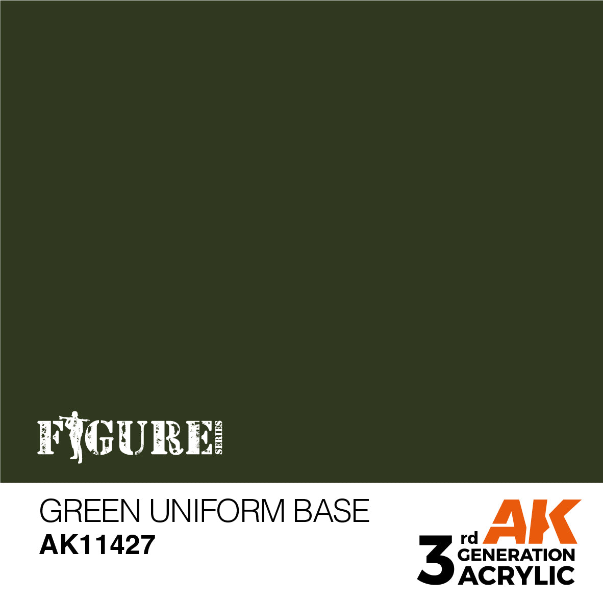 AK Interactive - 3 Gen Figures Acrylics - Green Uniform Base 17ml