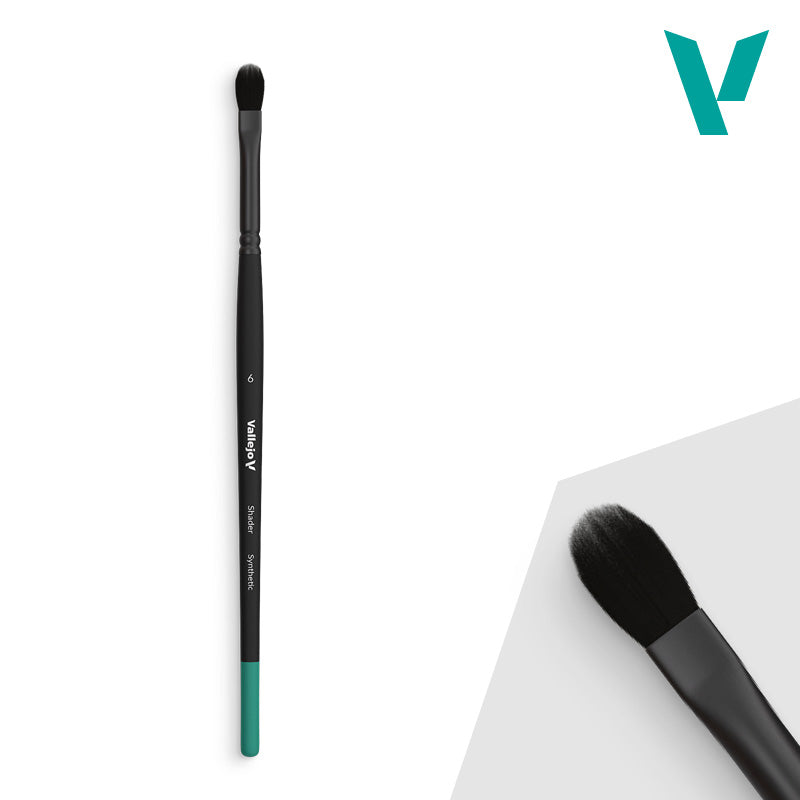Vallejo - Hobby Brushes: Shader Filbert Flat Synthetic Brush No. 6