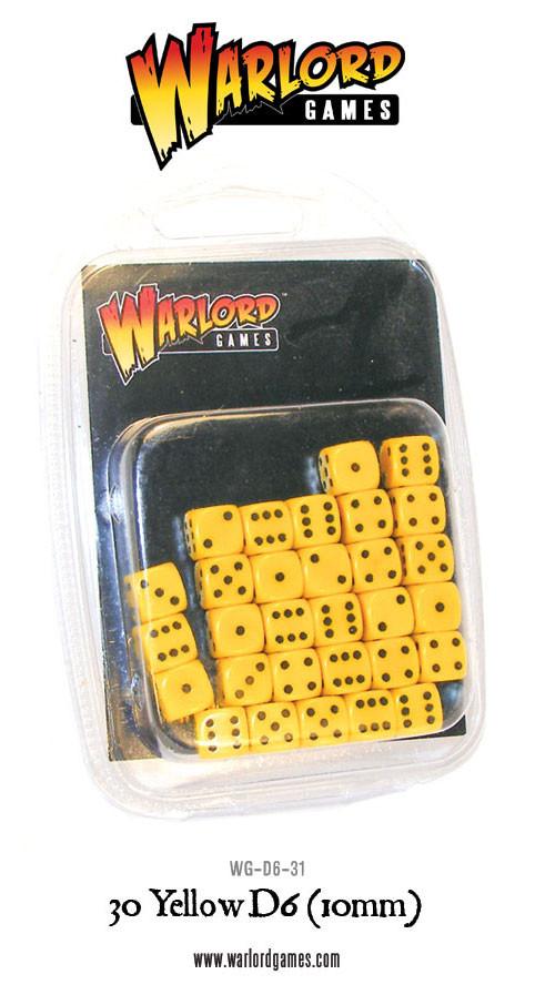 Warlord Games - D6 Dice: 30 Yellow D6 (10mm)