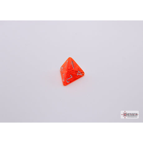 CHX 30060 Translucent Neon Orange/white Polyhedral 7-Dice Set (with bonus die)