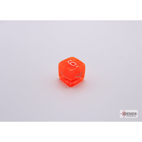 CHX 30060 Translucent Neon Orange/white Polyhedral 7-Dice Set (with bonus die)