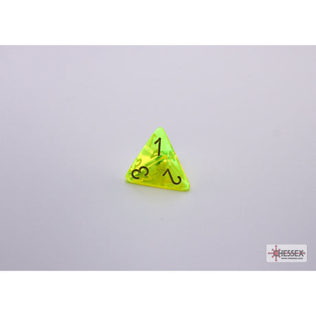 CHX 30061 Translucent Neon Yellow/white Polyhedral 7-Dice Set (with bonus die)