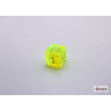 CHX 30061 Translucent Neon Yellow/white Polyhedral 7-Dice Set (with bonus die)