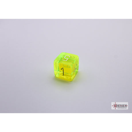 CHX 30061 Translucent Neon Yellow/white Polyhedral 7-Dice Set (with bonus die)