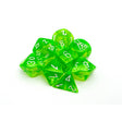 CHX 30062 Translucent Rad Green/white Polyhedral 7-Dice Set (with bonus die)