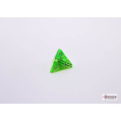 CHX 30062 Translucent Rad Green/white Polyhedral 7-Dice Set (with bonus die)