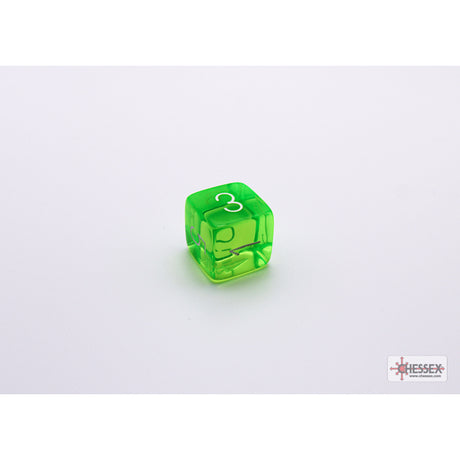 CHX 30062 Translucent Rad Green/white Polyhedral 7-Dice Set (with bonus die)