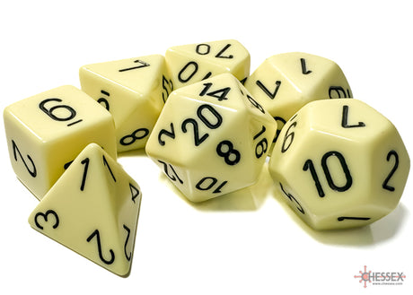 CHX 25462 Opaque Polyhedral Pastel Yellow/black 7-Die Set