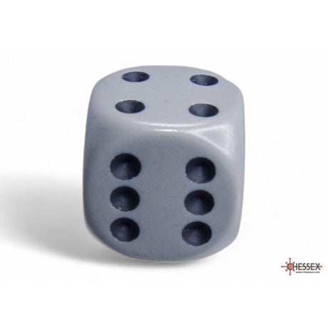 CHX 25610 Opaque Grey/black 16mm d6 Dice Block (12 dice)