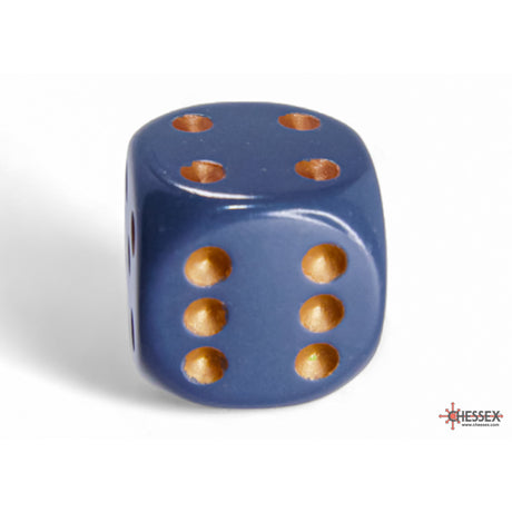 CHX 25620 Opaque Dark Grey/copper 16mm d6 Dice Block (12 dice)
