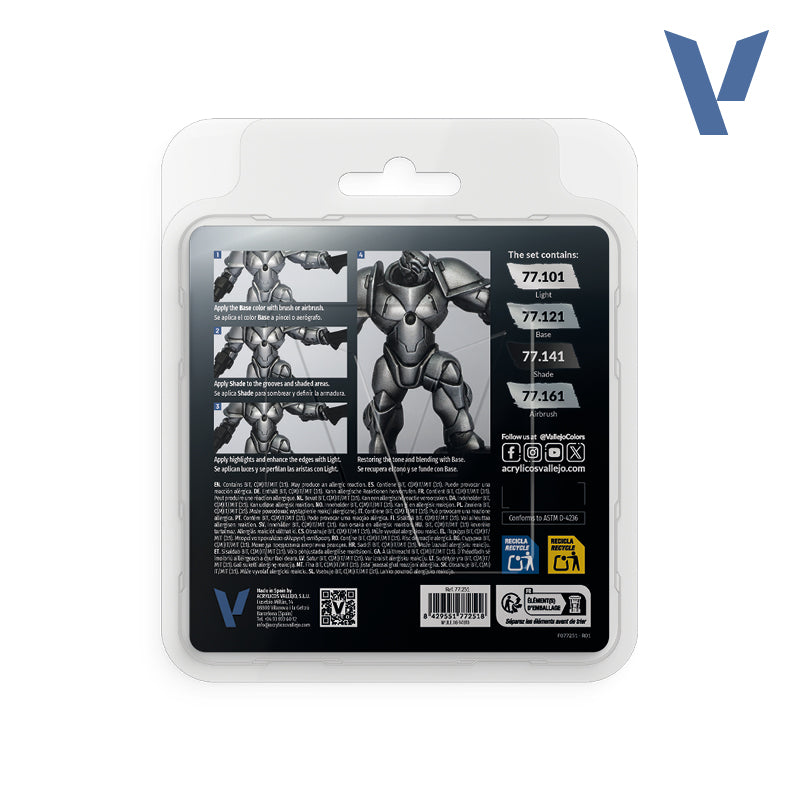 Vallejo - True Metallic Metal: Sterling Silver Paint Set
