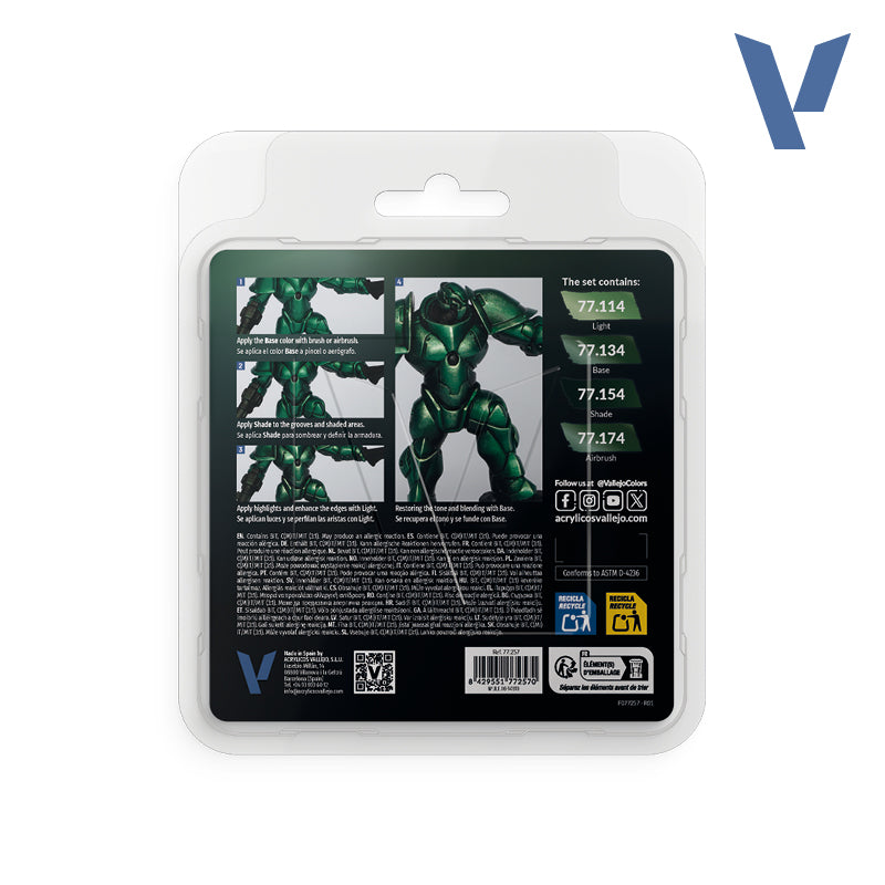 Vallejo - True Metallic Metal: Dusken Green Paint Set