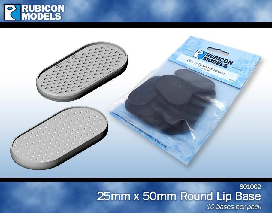Rubicon Bases - 25mm x 50mm Round Lip Base (10)