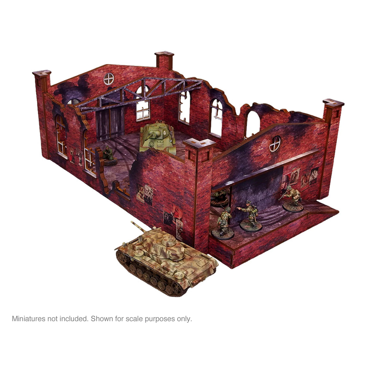 Micro Art Studio - Pre-Painted WW2 Ostfront Stalingrad Factory Back (With Ramp)