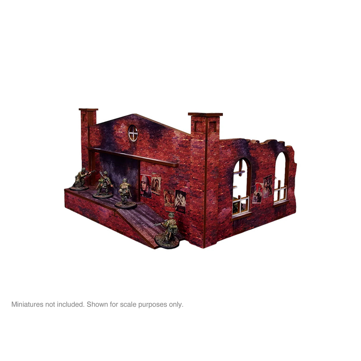 Micro Art Studio - Pre-Painted WW2 Ostfront Stalingrad Factory Back (With Ramp)