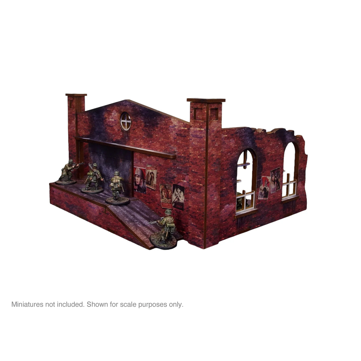 Micro Art Studio - Pre-Painted WW2 Ostfront Stalingrad Factory Back (With Ramp)