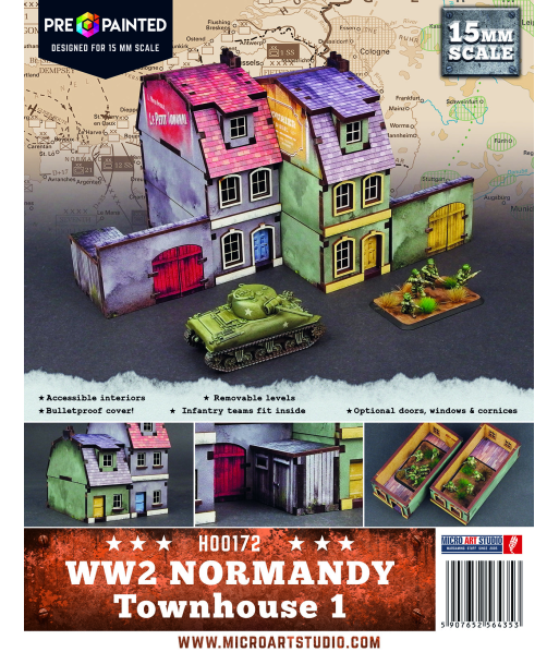 Micro Art Studio - Pre-Painted 15mm WW2 Normandy Townhouse 1
