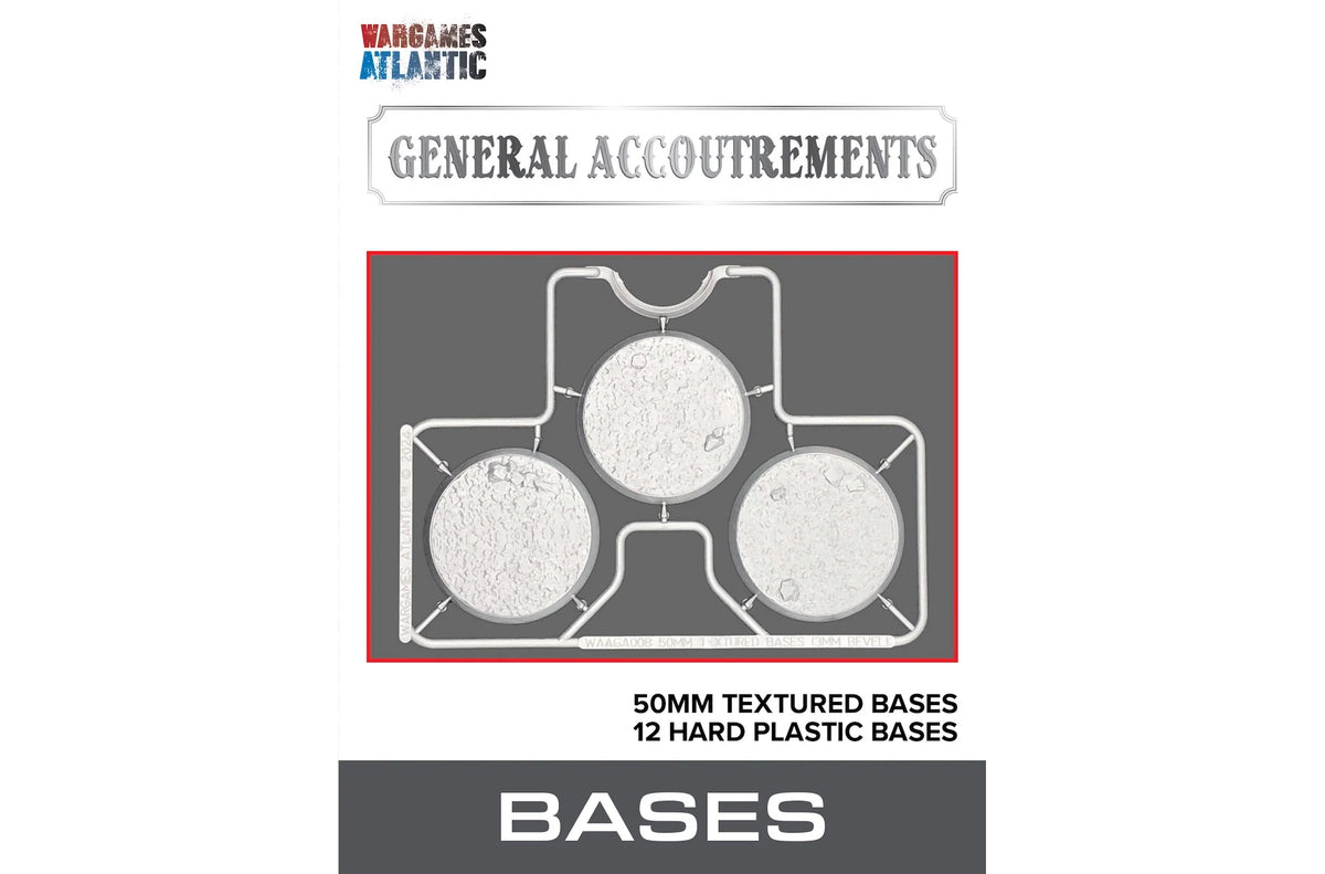 General Accoutrements - 50mm Textured Bases (3mm Bevel)