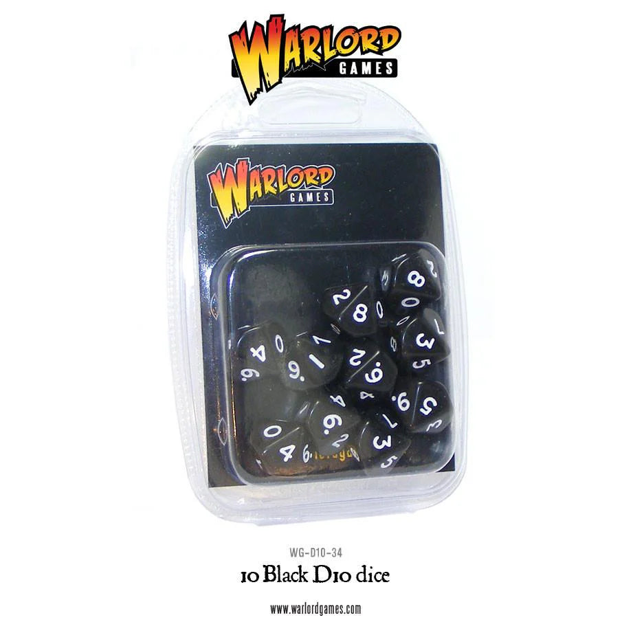 Warlord Games - D10 Dice: 10 Black D10