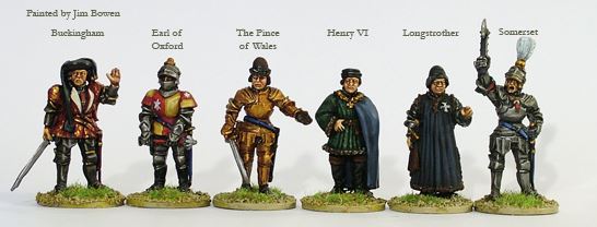 Perry Miniatures - War of the Roses Lancastrian Command on foot (Henry VI, Prince of Wales, Somerset, Oxford, Buckingham and Longstrother)