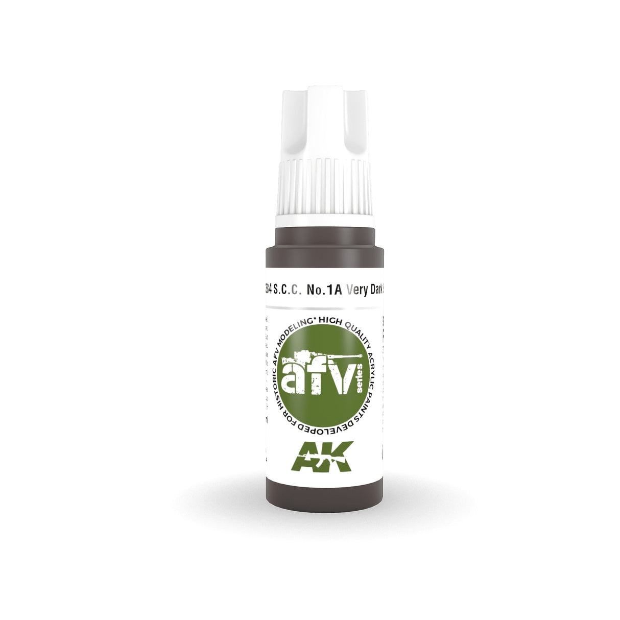 AK Interactive - 3 Gen Acrylics - S.C.C. No.1A Very Dark Brown 17ml