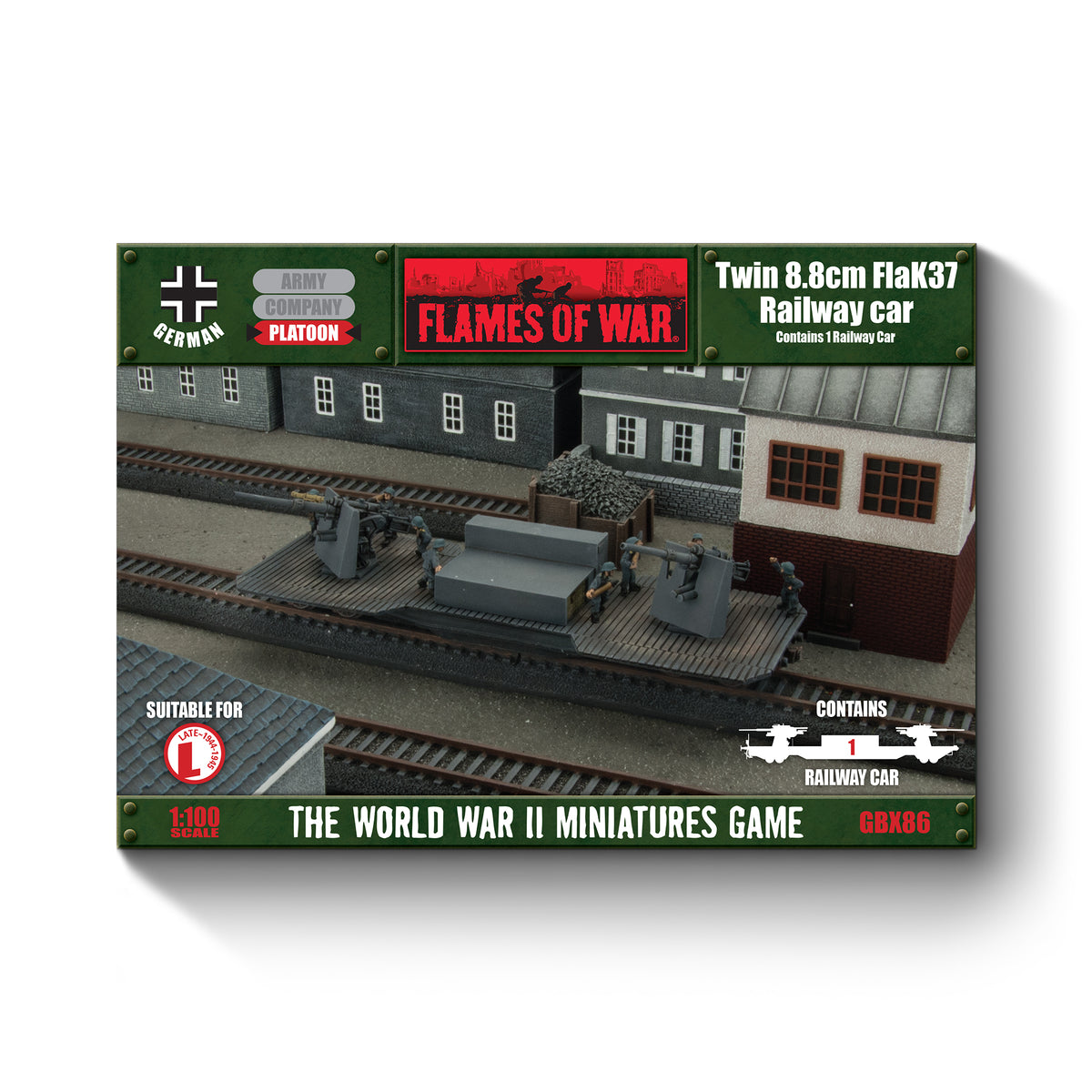 Flames Of War - German: Twin 8.8cm FlaK37 Railway car