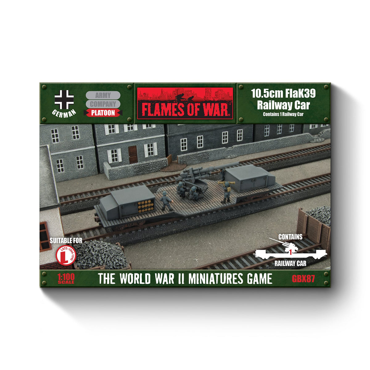 Flames Of War - German: 10.5cm FlaK39 Railway Car