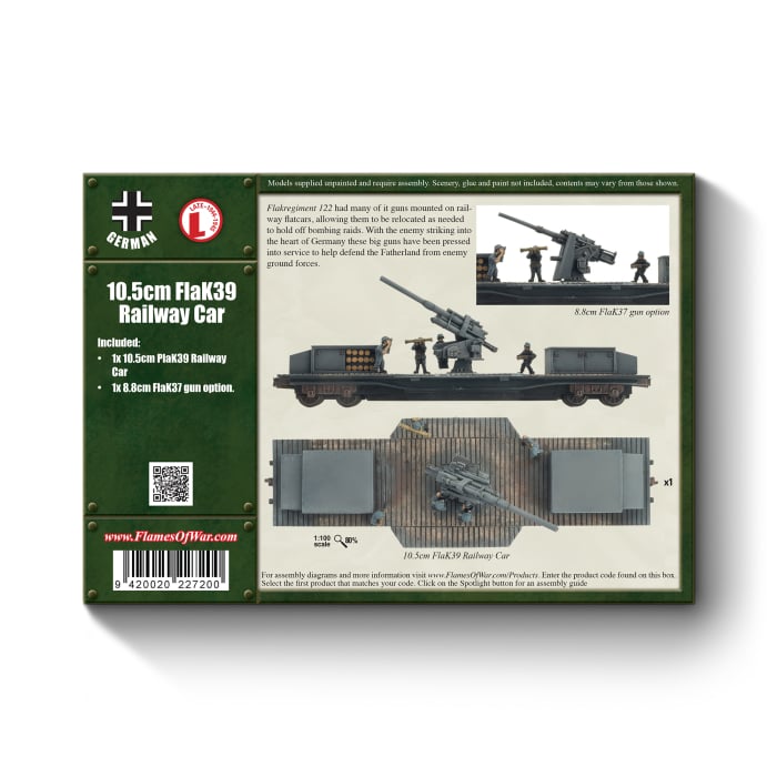 Flames Of War - German: 10.5cm FlaK39 Railway Car
