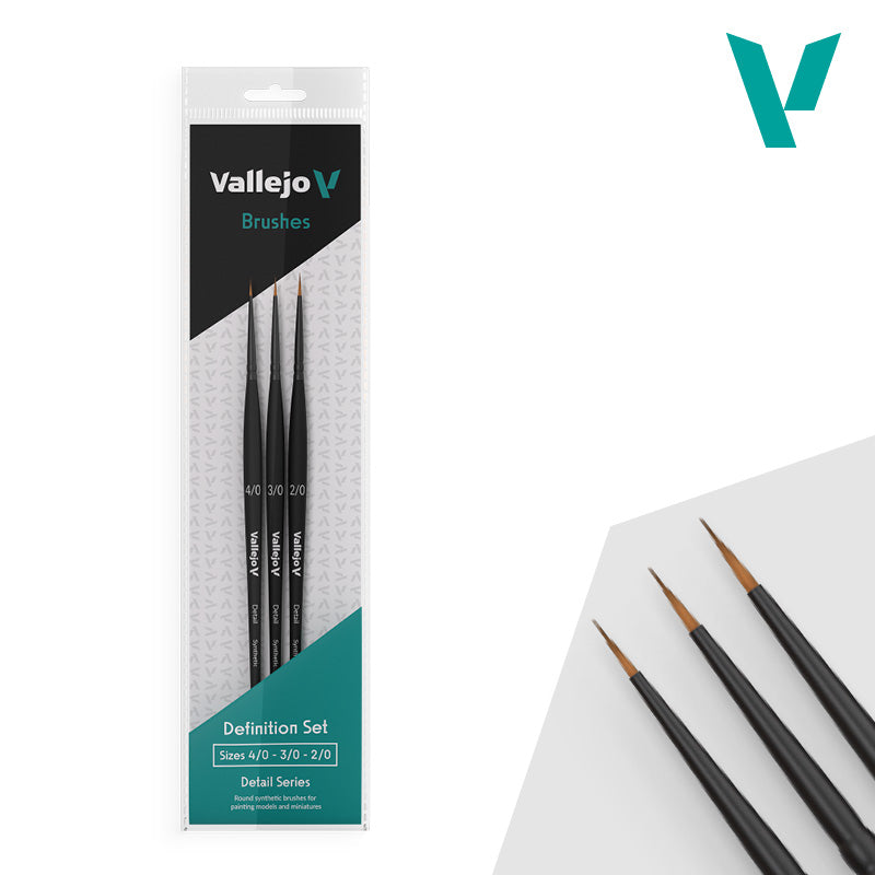 Vallejo - Hobby Brushes: Detail Definition Set - Synthetic (4/0, 3/0, 2/0)