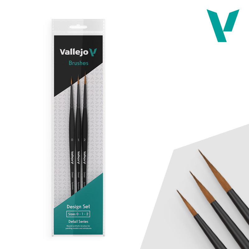 Vallejo - Hobby Brushes: Detail Design Set - Synthetic (0, 1, 2)