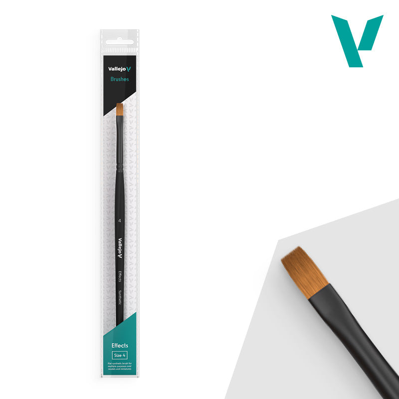 Vallejo - Hobby Brushes: Effects Flat Rectangular Synthetic Brush No. 4