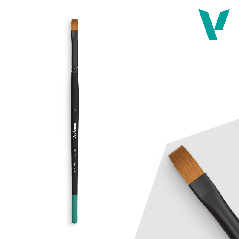 Vallejo - Hobby Brushes: Effects Flat Rectangular Synthetic Brush No. 6