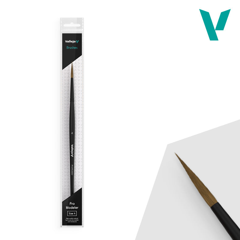Vallejo - Hobby Brushes: Pro Modeler Natural Hair Round Brush No. 4