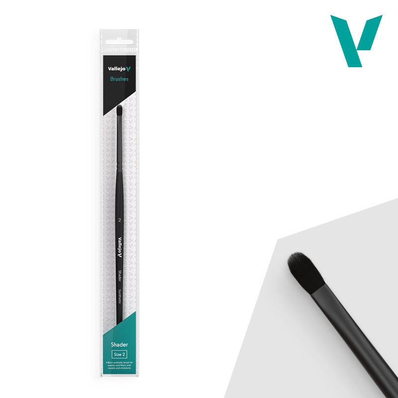 Vallejo - Hobby Brushes: Shader Filbert Flat Synthetic Brush No. 2