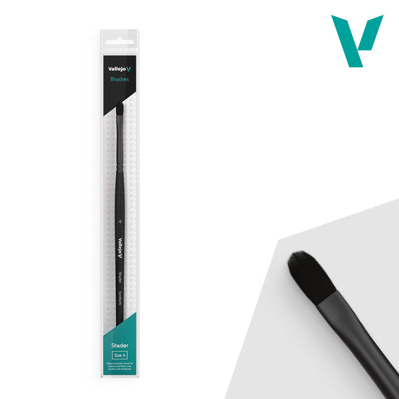 Vallejo - Hobby Brushes: Shader Filbert Flat Synthetic Brush No. 4