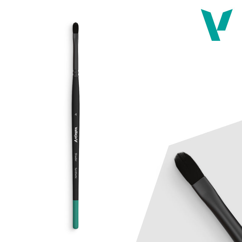 Vallejo - Hobby Brushes: Shader Filbert Flat Synthetic Brush No. 4