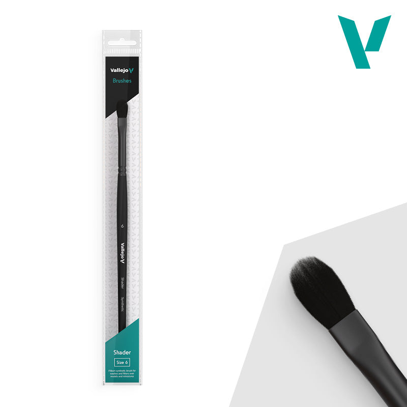 Vallejo - Hobby Brushes: Shader Filbert Flat Synthetic Brush No. 6